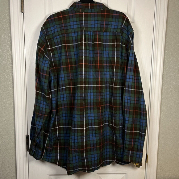 VTG L.L. Bean Traditional Fit Flannel Shirt Mens 2XL Tall Red Green Plaid 228066 - Picture 3 of 6